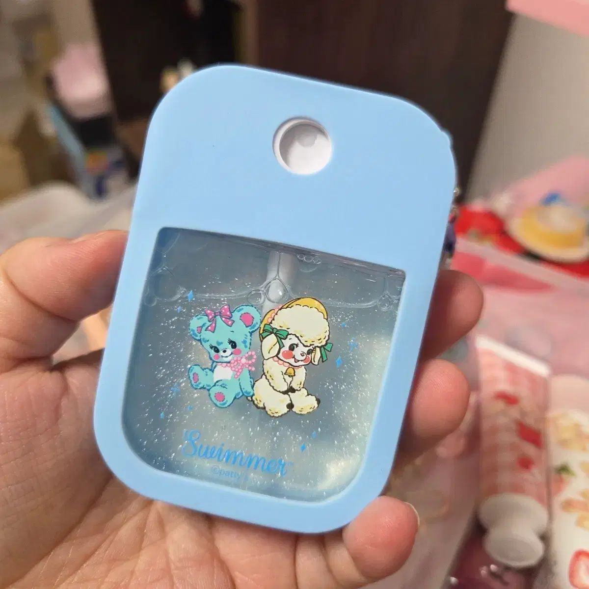 スイマー ボディミスト ブルー キーホルダー カラビナ