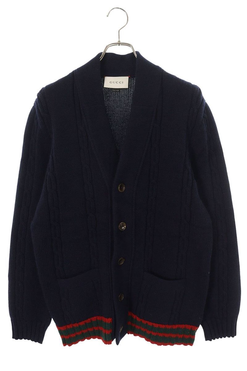 グッチ 407658 Z593A シェリーラインケーブル編みカーディガン メンズ