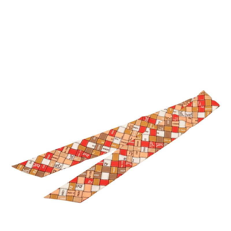 エルメス ツイリー BOLDUC AU CARRE ボルデュックチェック ベージュ