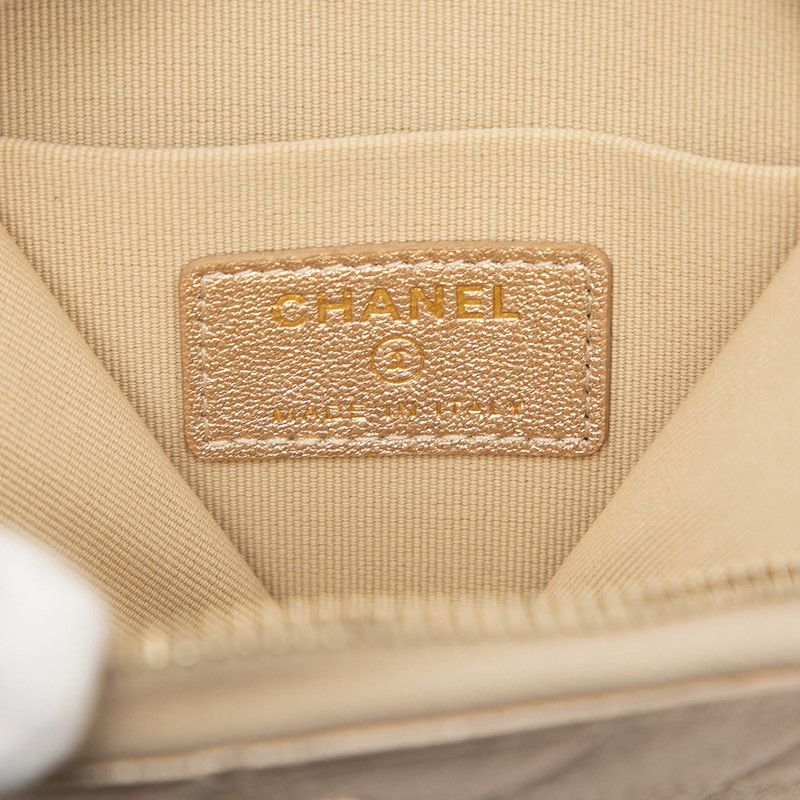 シャネル ココマーク マトラッセ コインケース AirPodsケース ゴールド