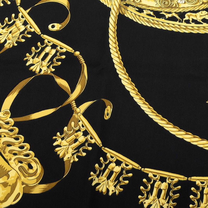 HERMES LES CAVALIERS D'OR 黄金の騎士 Hermes Carre Les Cavaliers D'Or Golden Horsemen Vintage 90cm Red