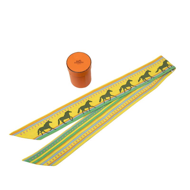 エルメス ツイリー SEQUENCES セカンス 馬 ホース モチーフ イエロー