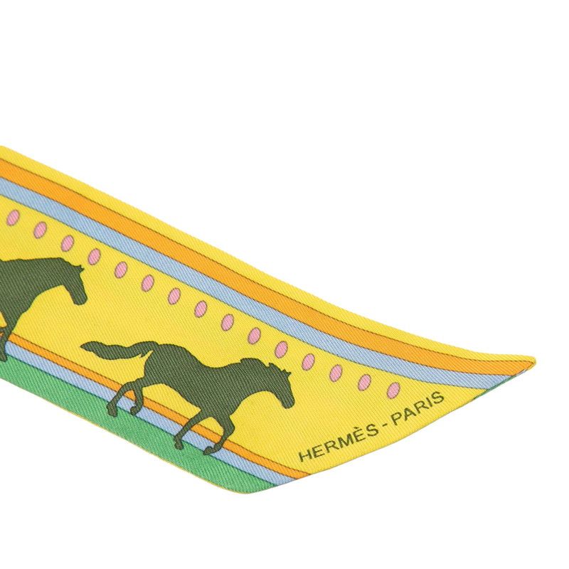 エルメス ツイリー SEQUENCES セカンス 馬 ホース モチーフ イエロー