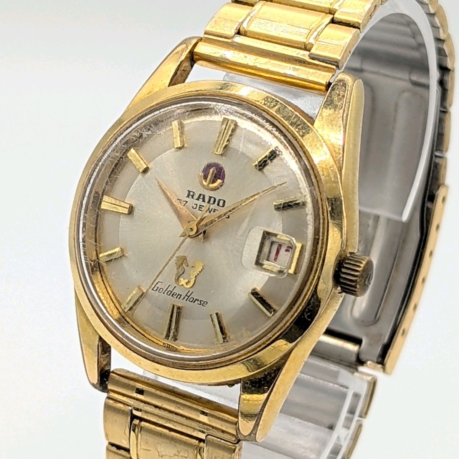 希少品】 RADO Golden Horse Watch Hand-Winding Men's Gold Round Y2K