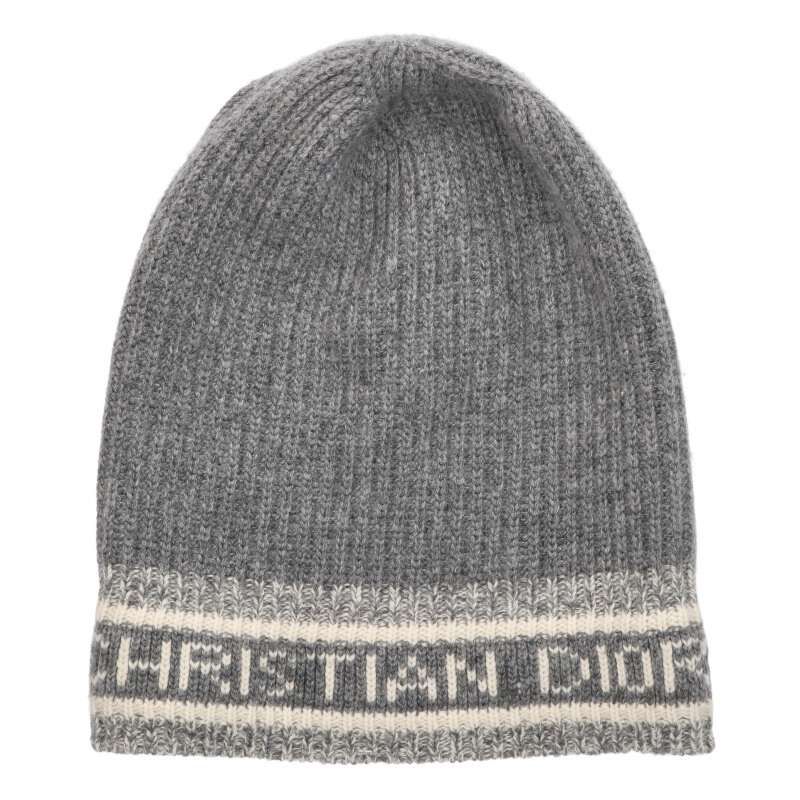 ディオール 05DWI714I007 D-White ウールカシミヤロゴビーニーニット