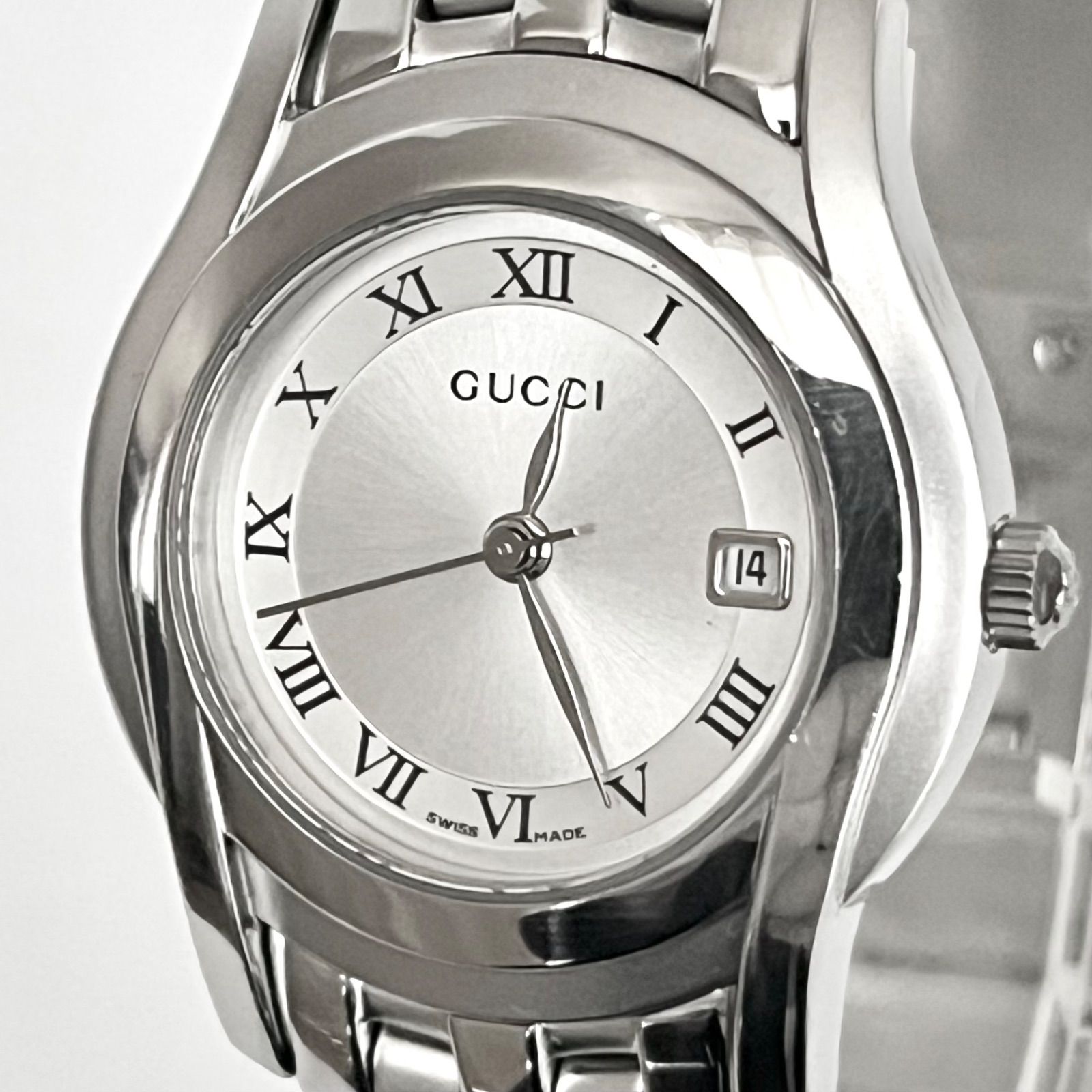 グッチ 5500L レディース 腕時計 磨き済み 美品】GUCCI 電池新品