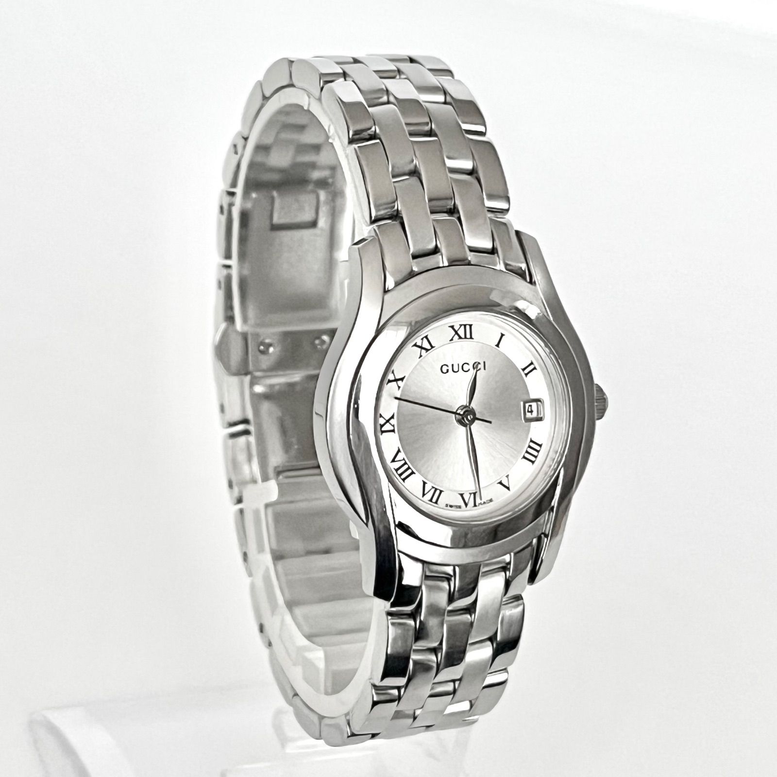 グッチ 5500L レディース 腕時計 磨き済み 美品】GUCCI 電池新品