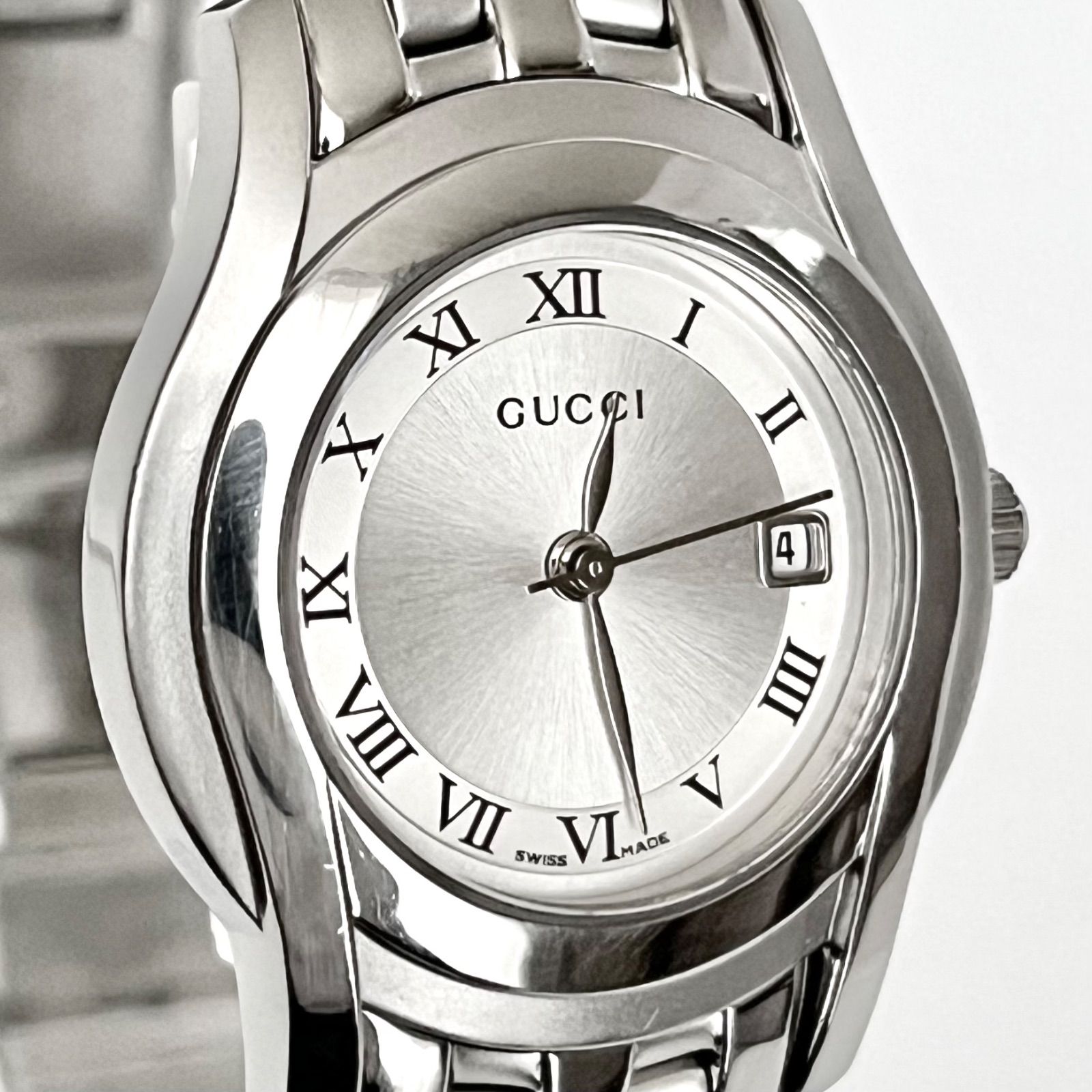 グッチ 5500L レディース 腕時計 磨き済み 美品】GUCCI 電池新品