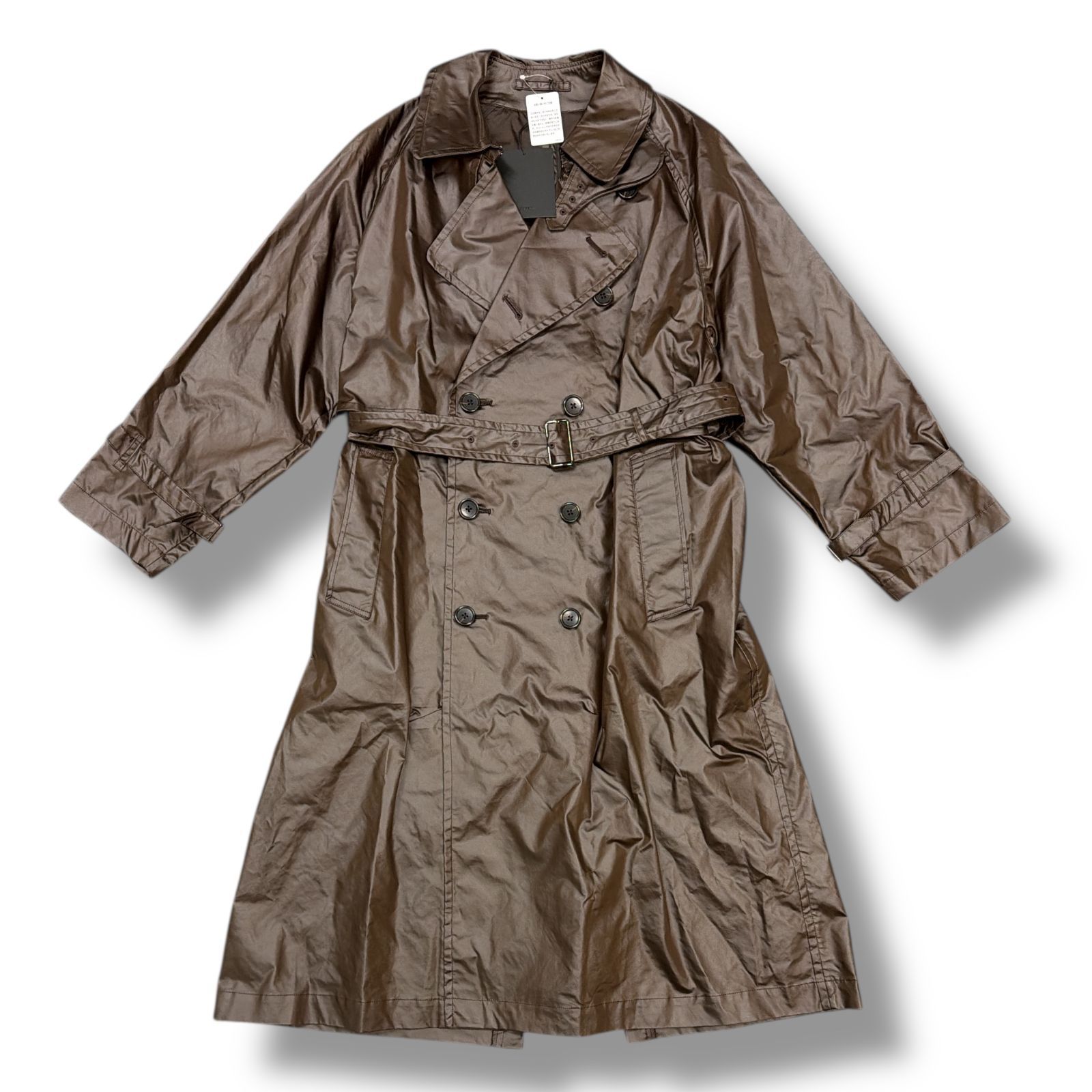 参考上代90200円 未使用 YOKE 24AW LEATHER-LIKE TRENCH COAT レザー 