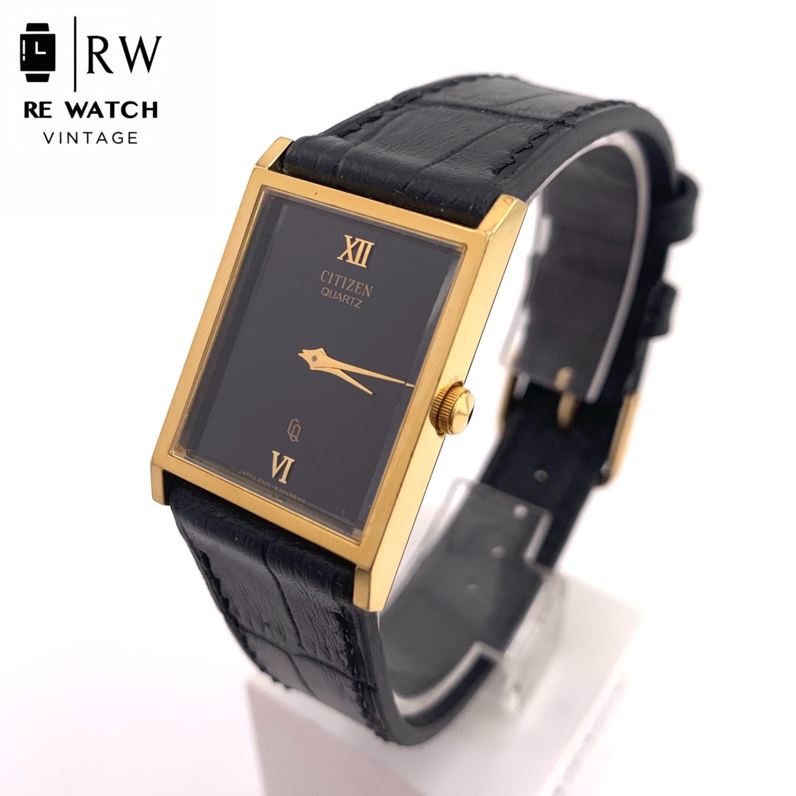 中古】CITIZEN 4-8302 クォーツ 腕時計 ブラック/ゴールド - メルカリ