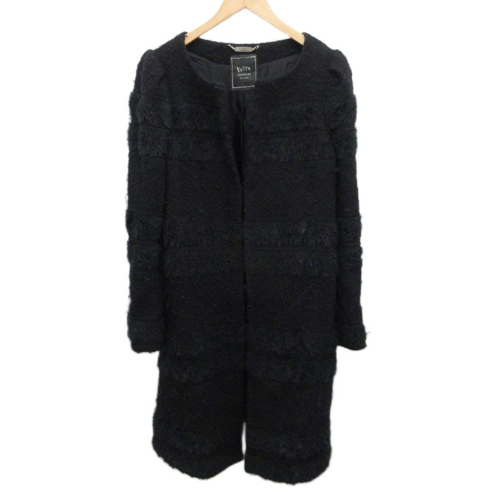 ケイタマルヤマ KEITA MARUYAMA ノーカラーコート ジャケット パイル  