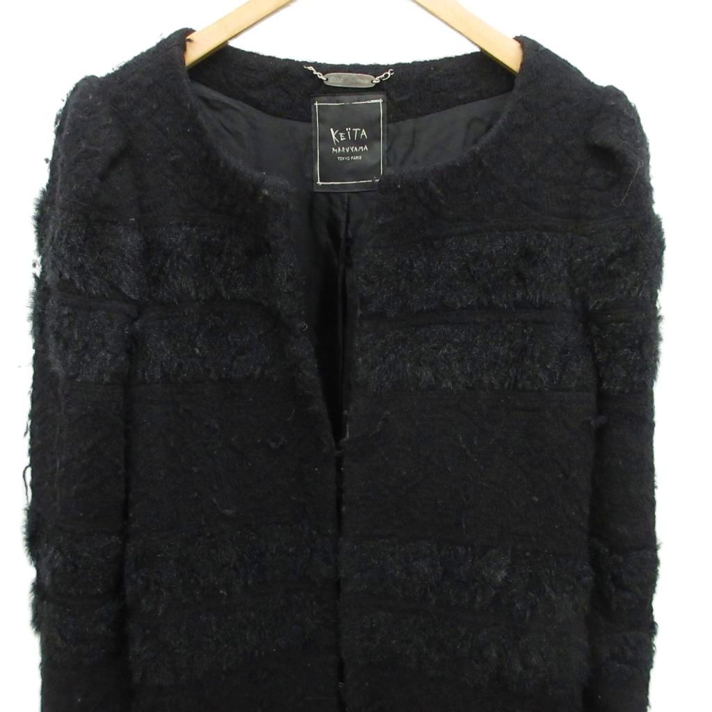 ケイタマルヤマ KEITA MARUYAMA ノーカラーコート ジャケット パイル  