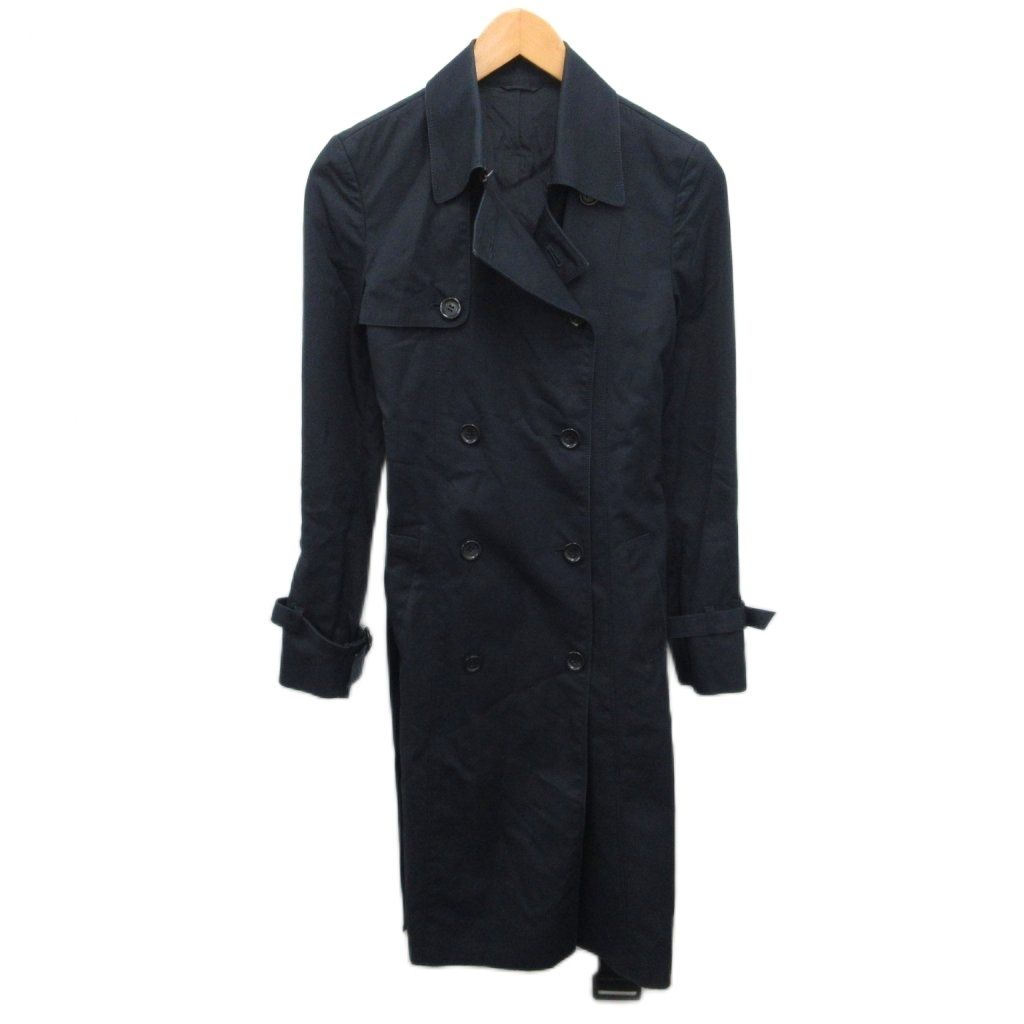 中綿【アナイ ANAYI】トレンチコート 38サイズM ベルト 紺ネイビー アナイ ANAYI トレンチコート ジャケット ミドル丈 ダブル 紺 ネイビー