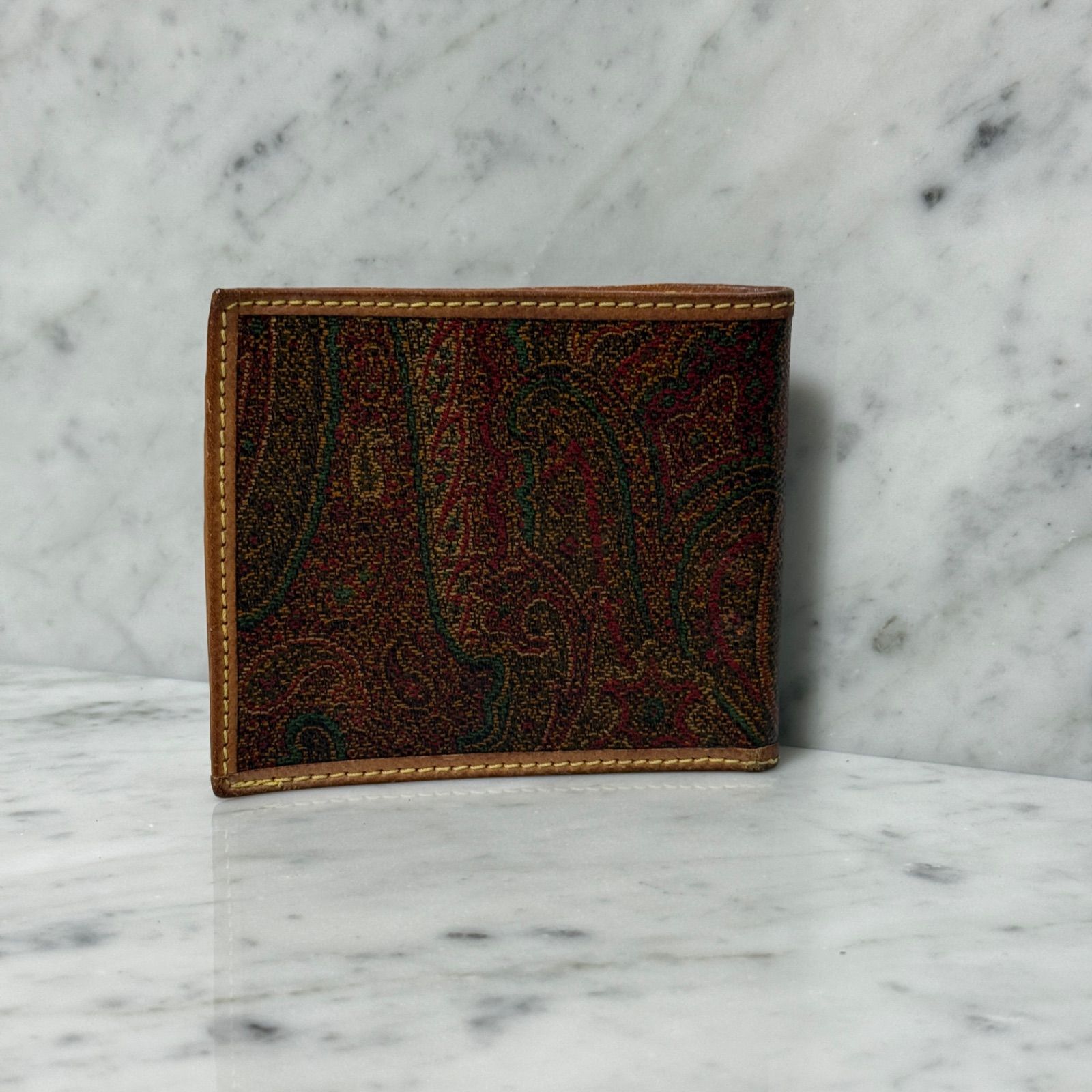 ETRO エトロ 二つ折り財布 総柄 ブラウン 茶色 PVC ETRO エトロ 二