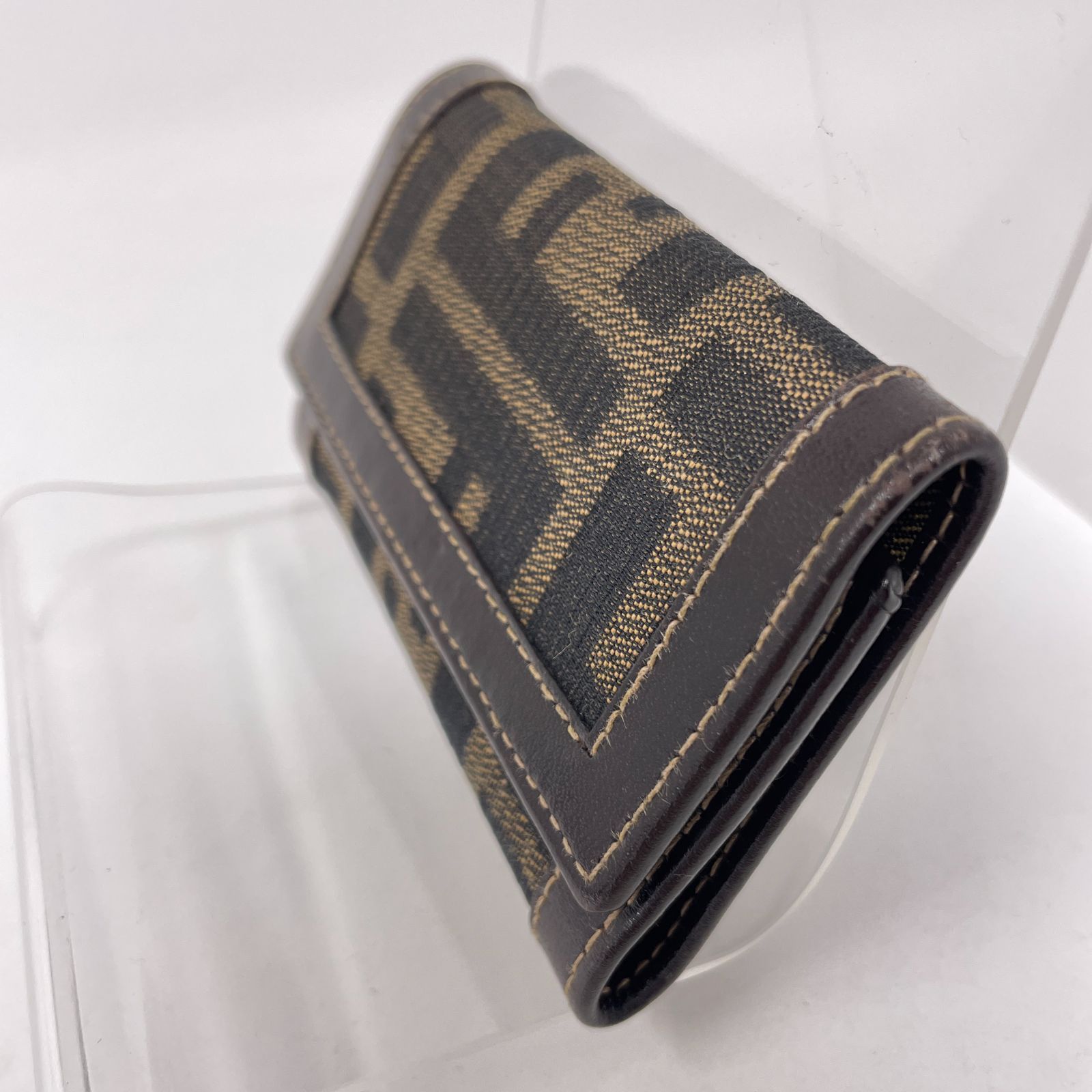 良品】フェンディ FENDI ズッカ柄 キャンバス レザー 6連キーケース