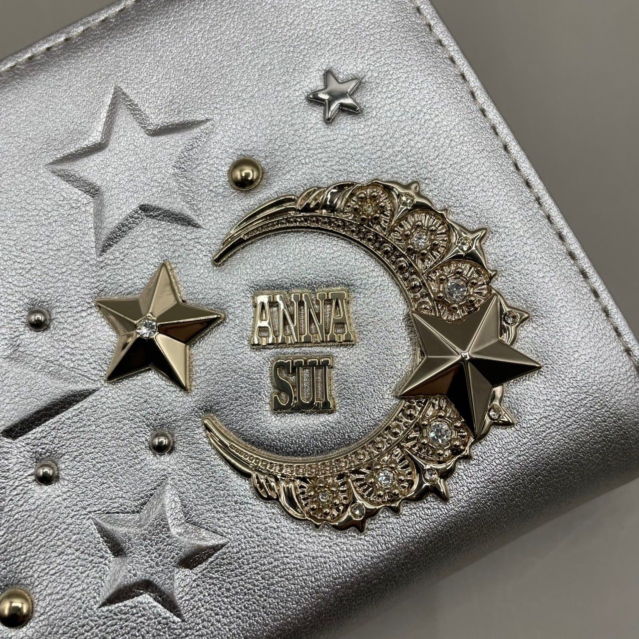 ANNA SUI 財布 ムーンスター  シルバー 新品未使用 ANNA SUI アナスイ 二つ折り財布 ミニウォレット