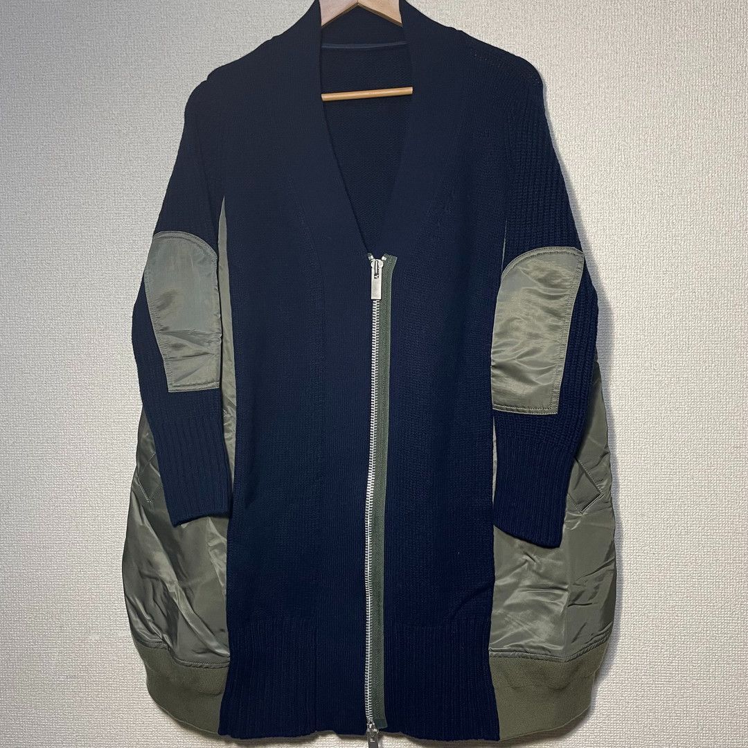sacai サカイ ミリタリー MA1 ドッキング ロングカーディガン - メルカリ
