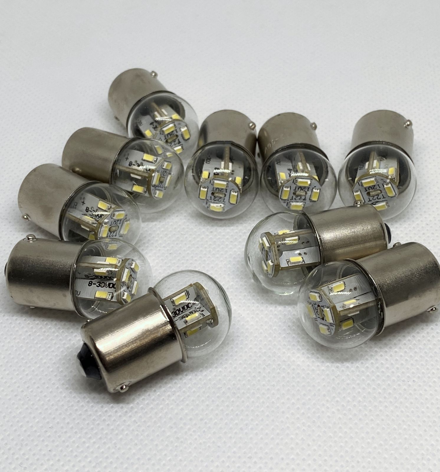 高輝度 オリジナル高品質ガラスレンズ搭載 BA15S G18 S25  24V トラック 特注ハイパワーチップ 12基搭載 マーカー球  ポジションランプ 車幅灯 スモール ナンバー灯 ウインカー コーナーランプ サイドマーカー バスマーカー ナマズ 10個