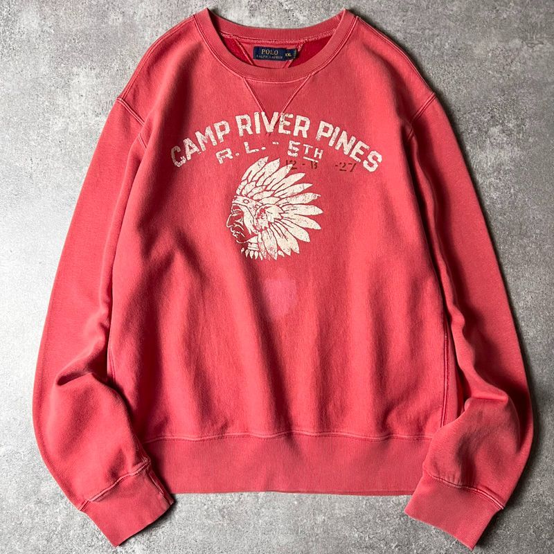 POLO RALPH LAUREN 両V 3段 フロッキー プリント スウェット