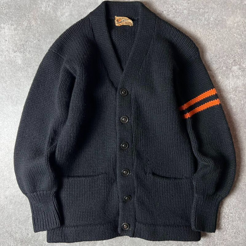 60s PRINCETON ウール ニット レタード カーディガン / 60年代 
