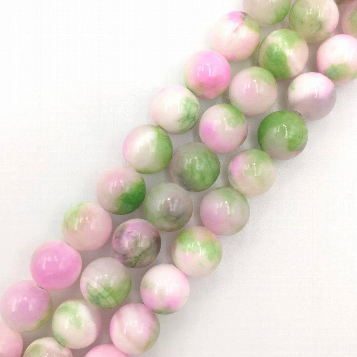 キャンディジェイド XP-25 ラウンド 8 mm 連売り 天然石 パステル カラフル パワーストーン ブレスレット ビーズクラブ