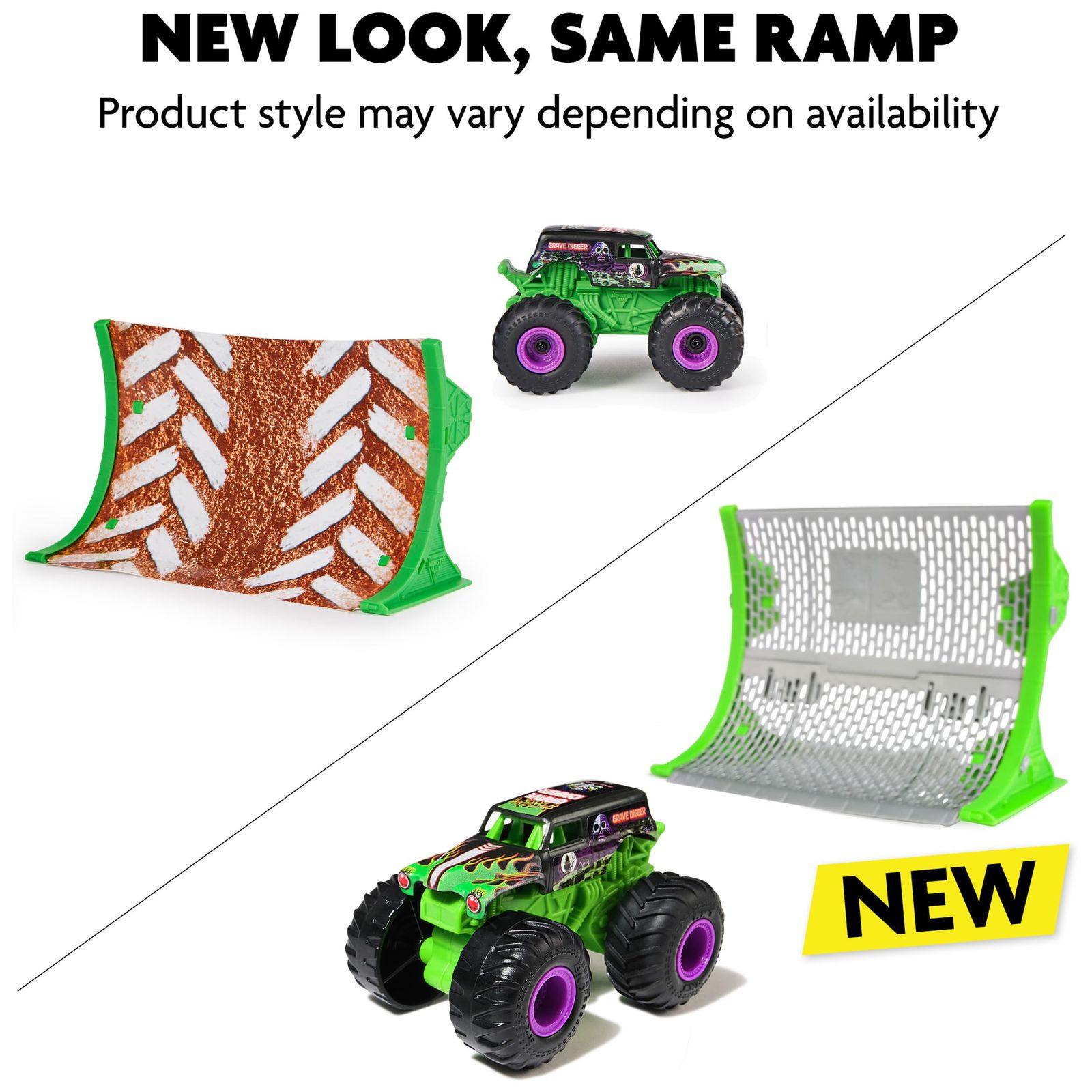 Monster Jam、公式墓掘りリモコンモンスタートラック、スロープ付き、1