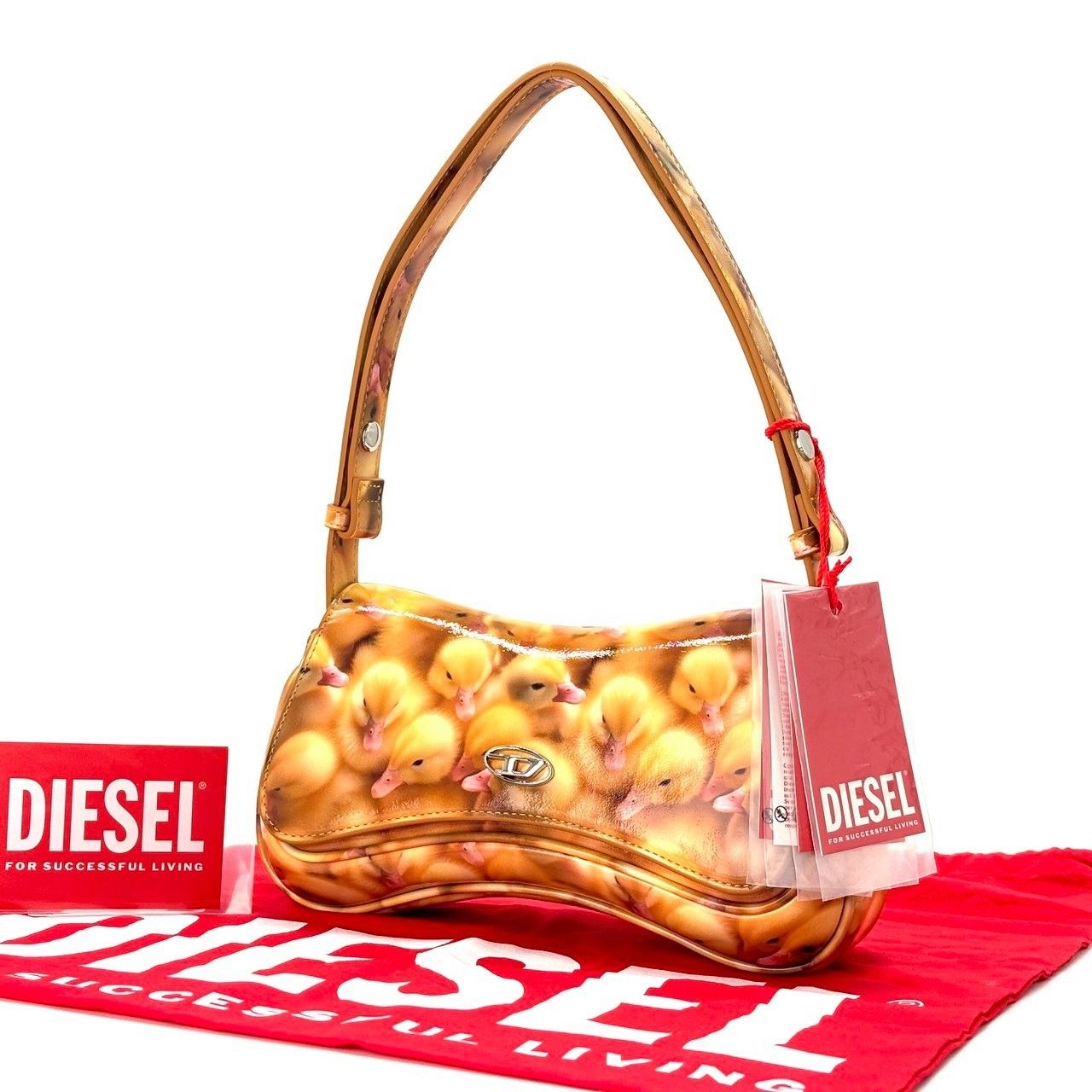 DIESEL イエロー 中ゼブラ柄ハンドバッグ 【公式通販】