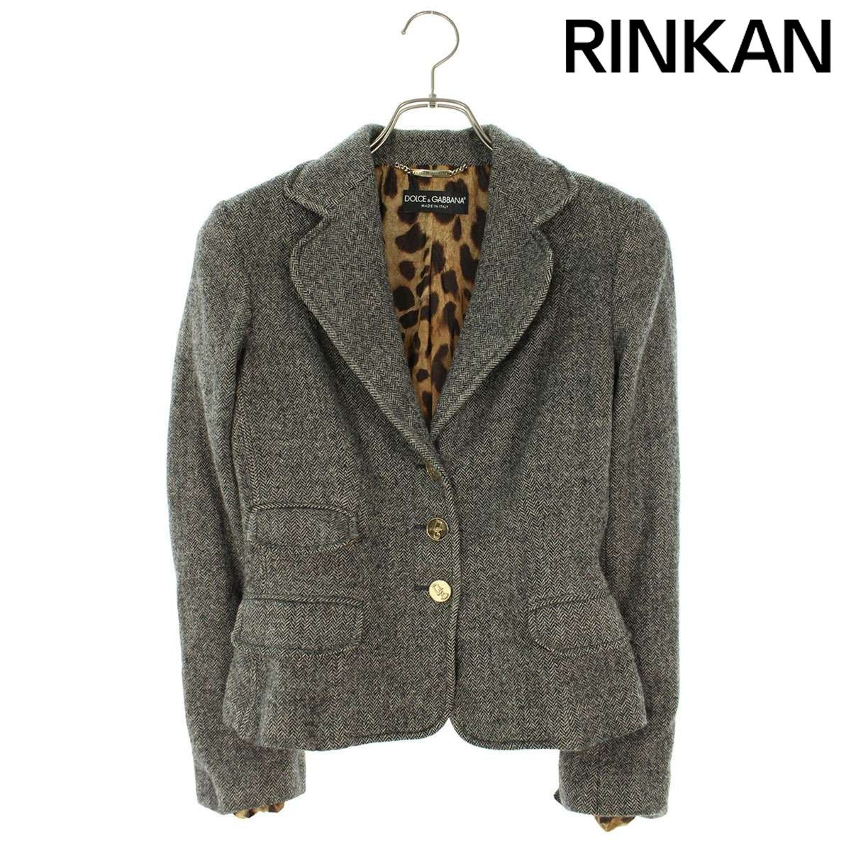 【極美品】ドルチェアンドガッバーナ　ベロア別珍　テーラードジャケット　レオパード ドルチェアンドガッバーナ カシミア混レオパード3Bテーラード
