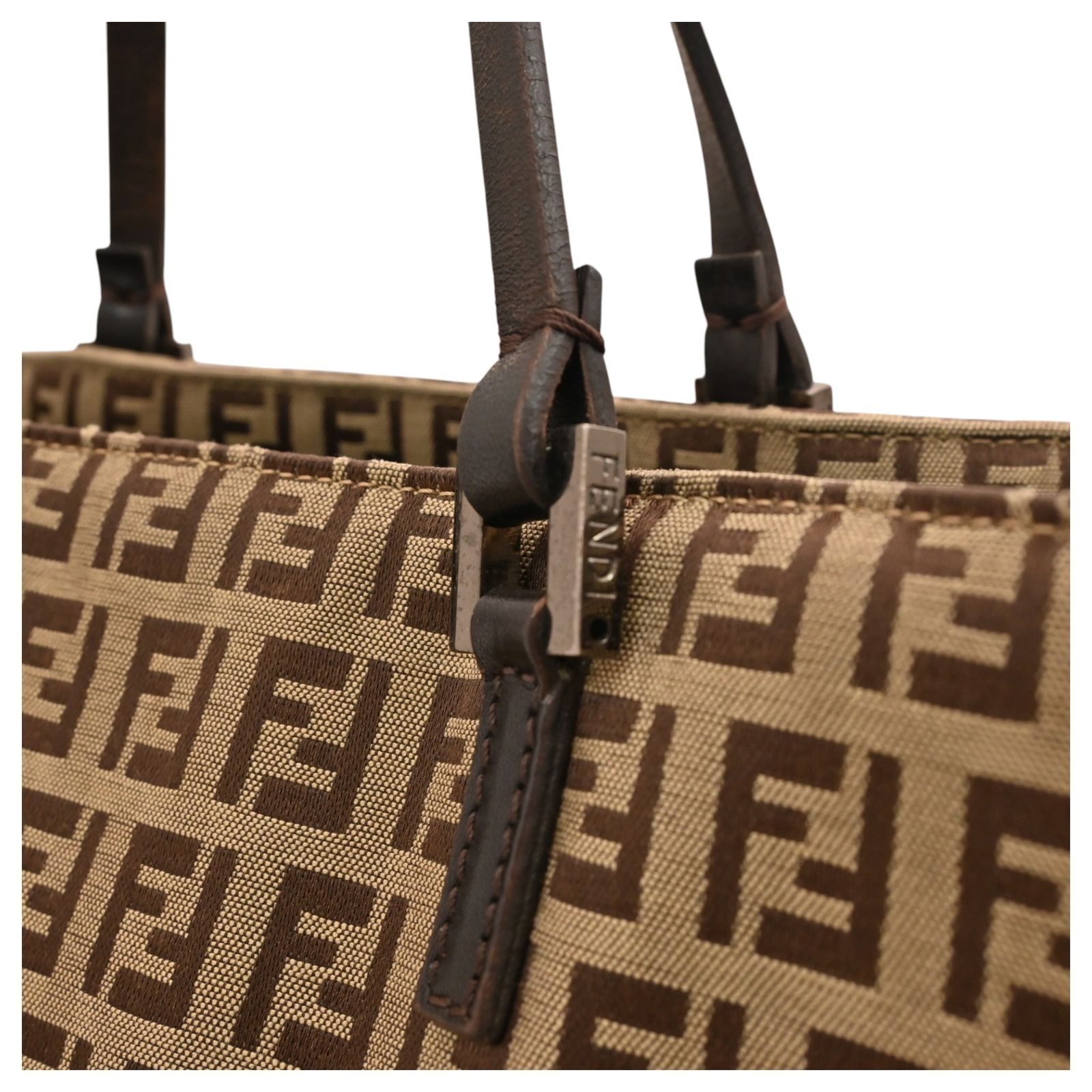 フェンディ ズッキーノ ハンドバッグ キャンバス Bランク fe2626gg  