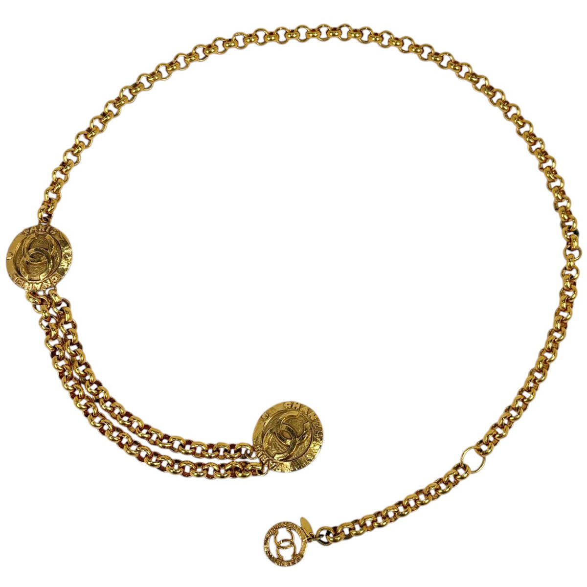 シャネル CHANEL ココマーク チェーン ベルト CCマーク 2連 ベルト GP