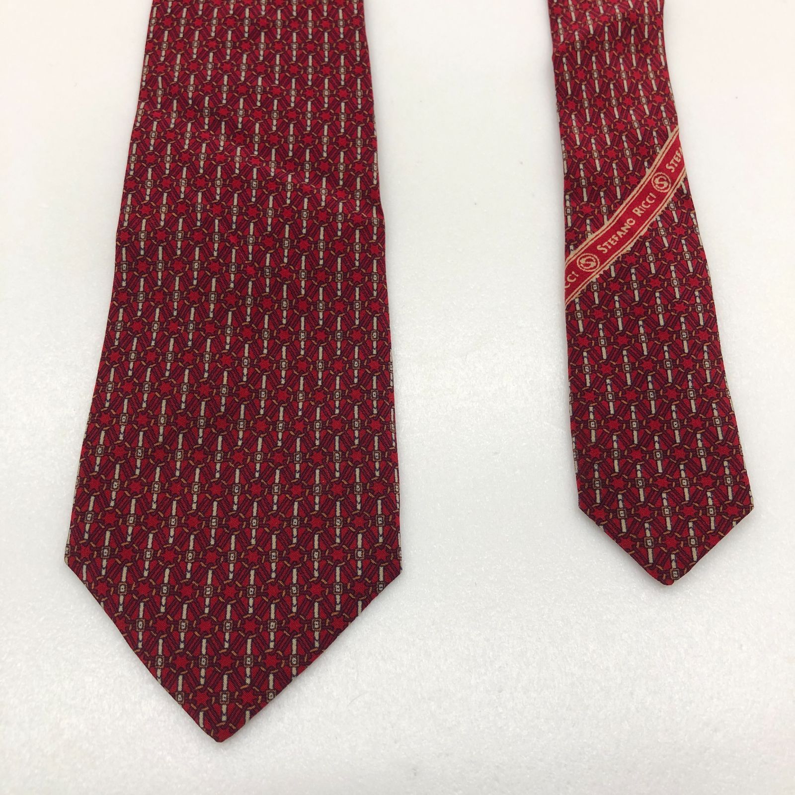 Stefano Ricci ネクタイ シルク100％ 絹 レッド 赤 ステファノリッチ