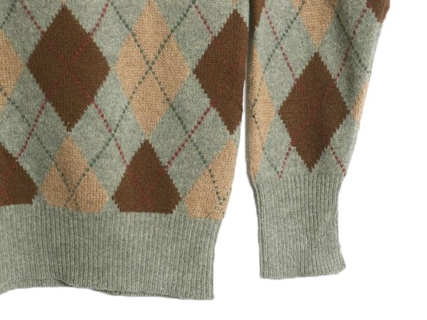 yassyポロバイラルフローレン アーガイルニットL 黒 ウール 楽天市場