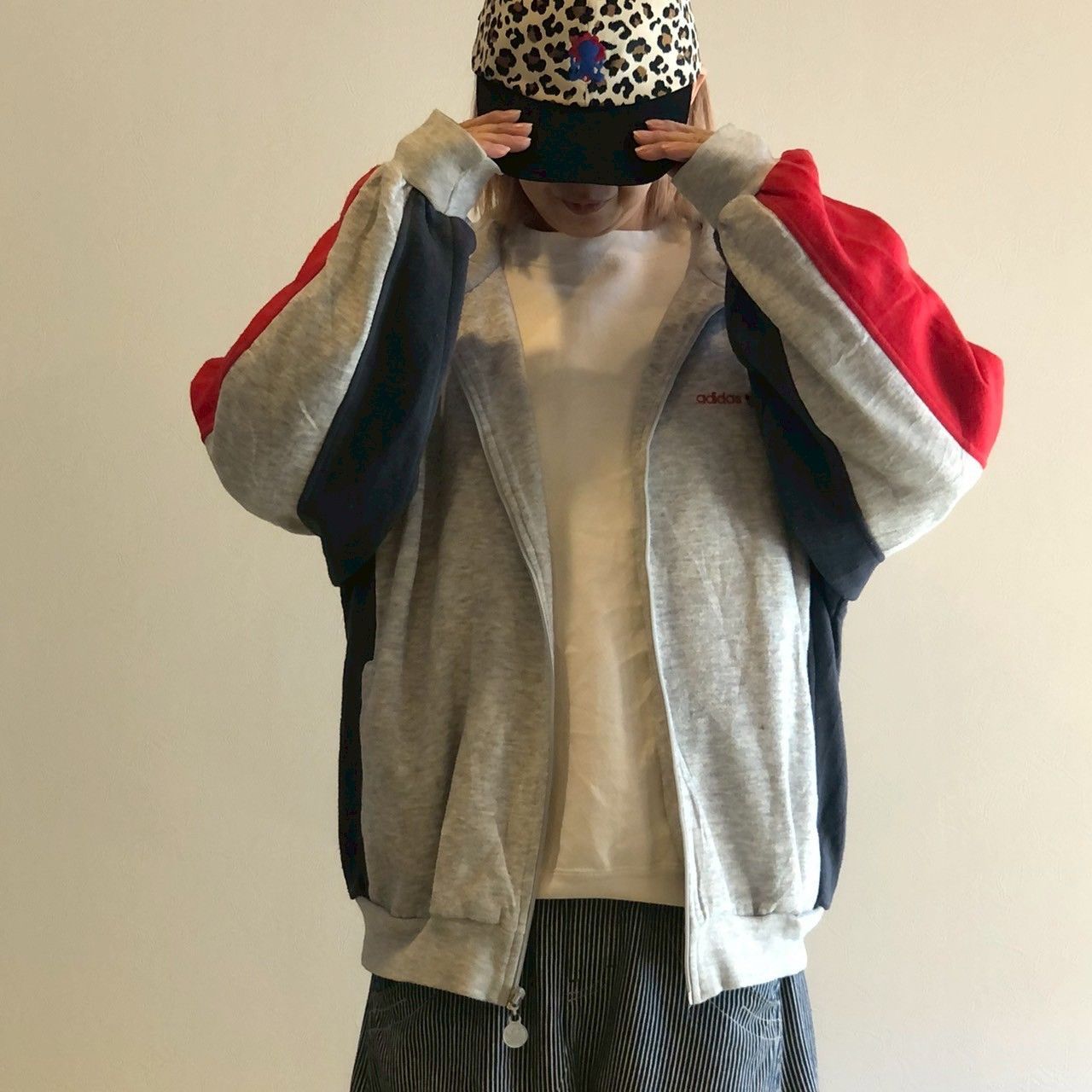 80s 銀タグ adidas アディダス トレフォイルロゴ スウェットジップ 