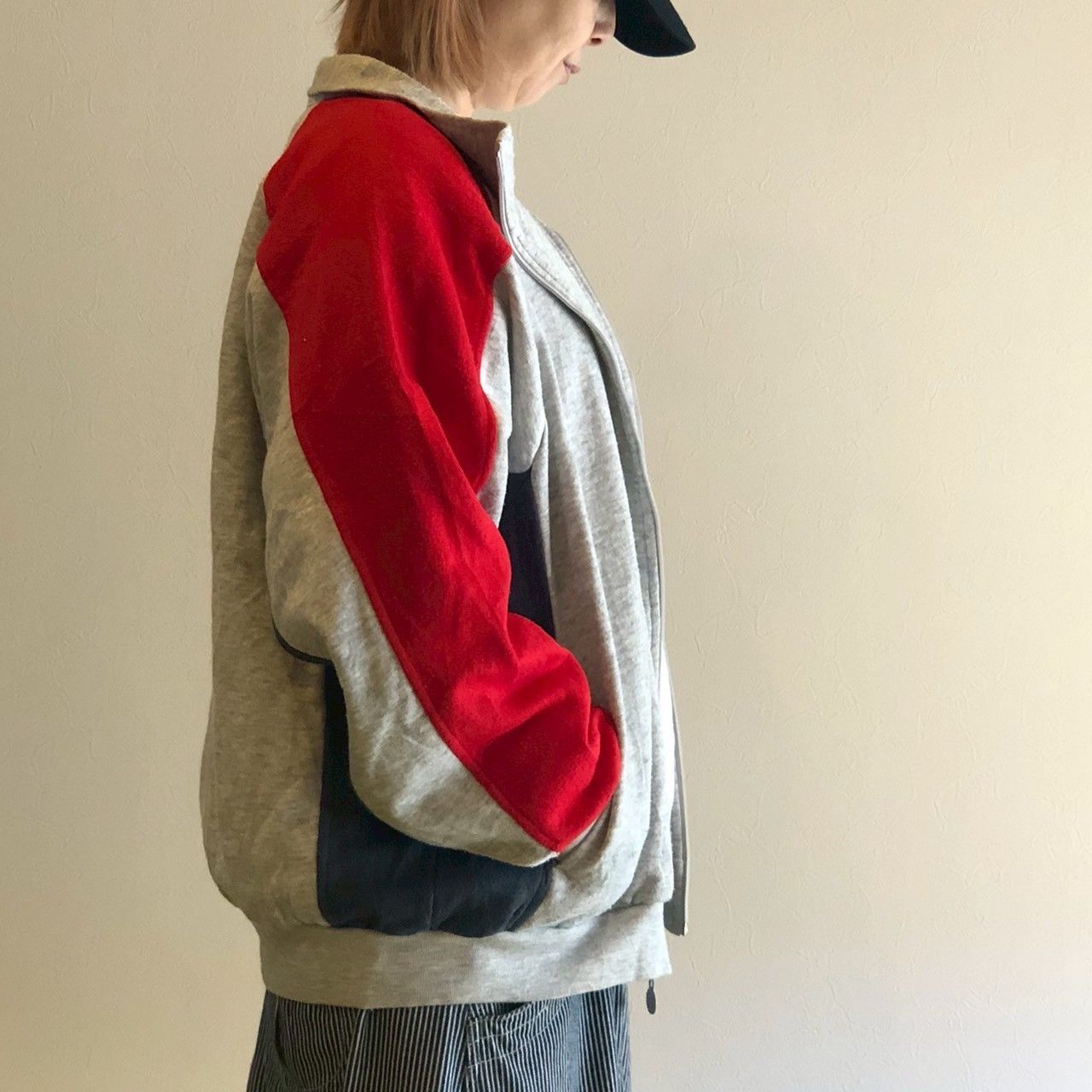 80s 銀タグ adidas アディダス トレフォイルロゴ スウェットジップ 