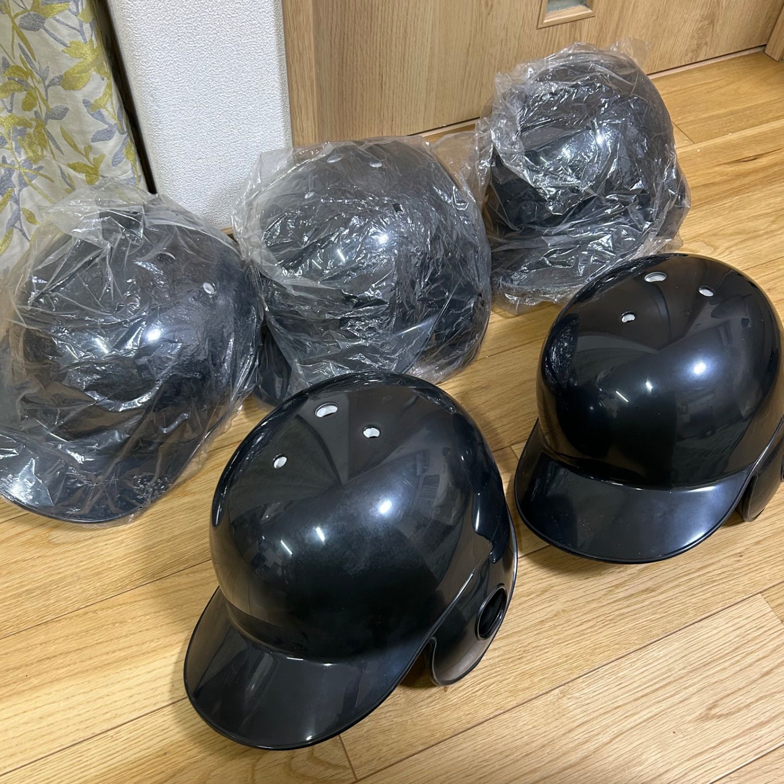 ミズノ 野球 ヘルメット Lサイズ 右打者4、左打者1 計5個セット 交換