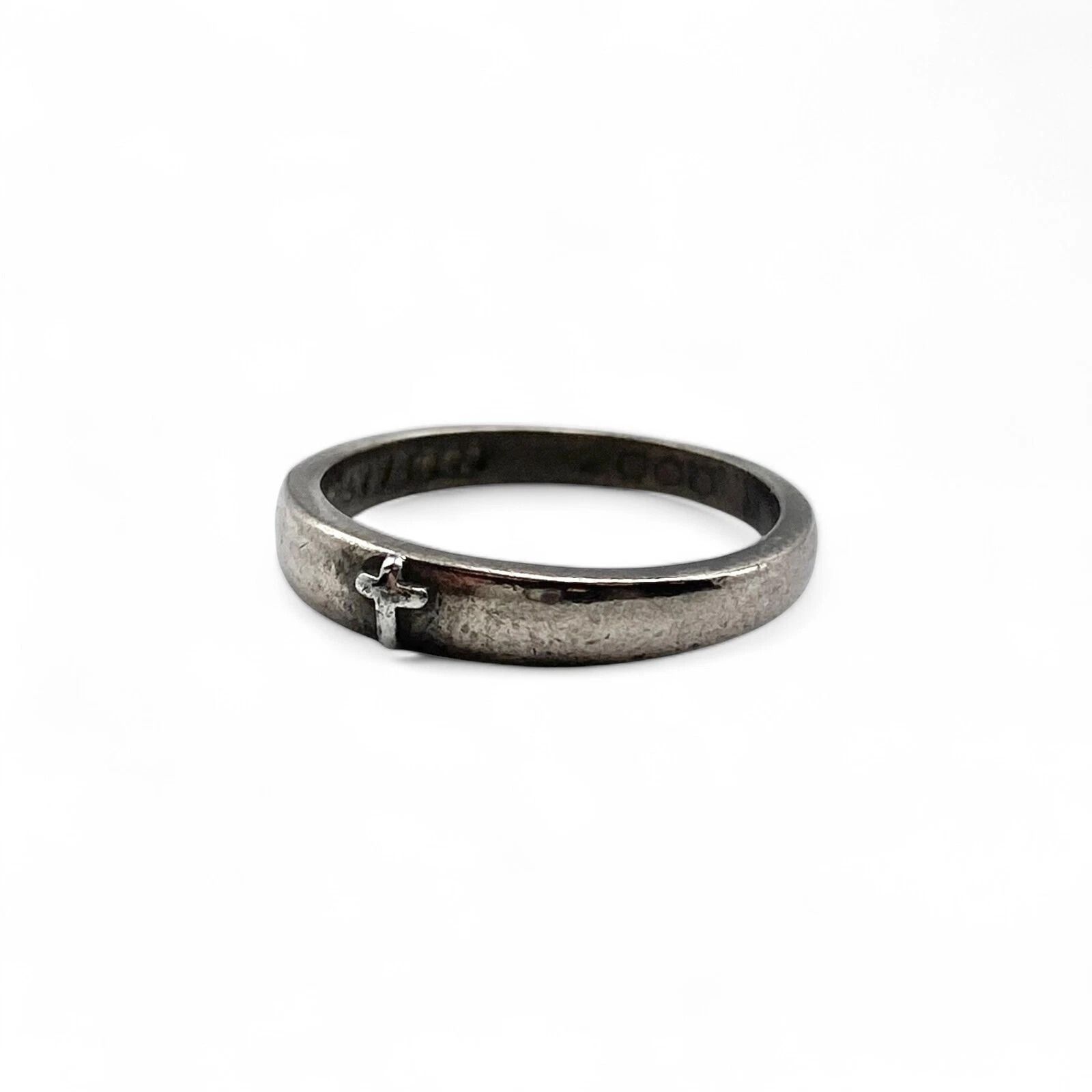 純銀の十字架】クロス Silver 1000 純銀 刻印 90s Vintage Design Ring 
