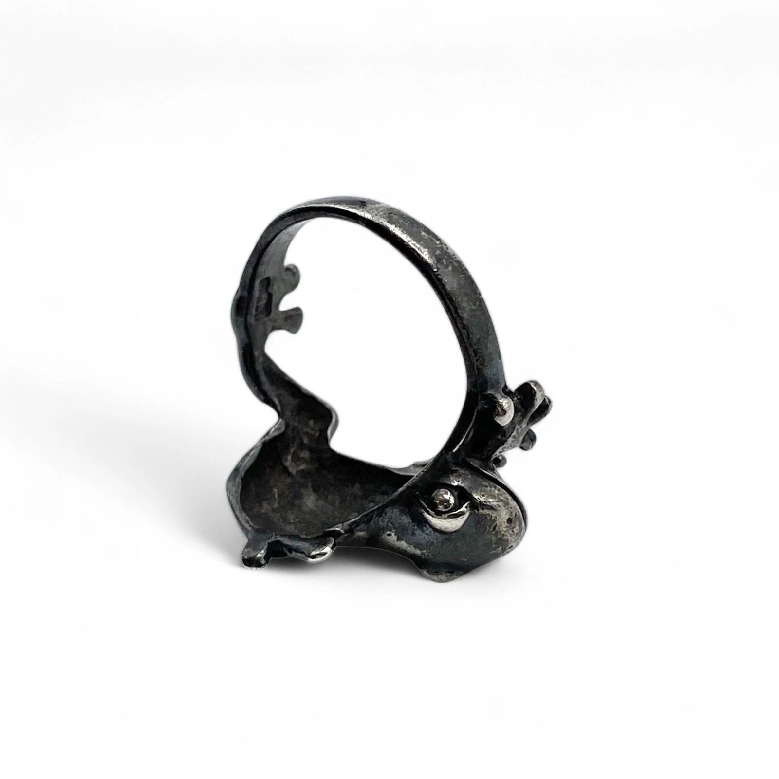 抜群の存在感】カエル Silver 925 刻印 Design Ring シルバー デザイン