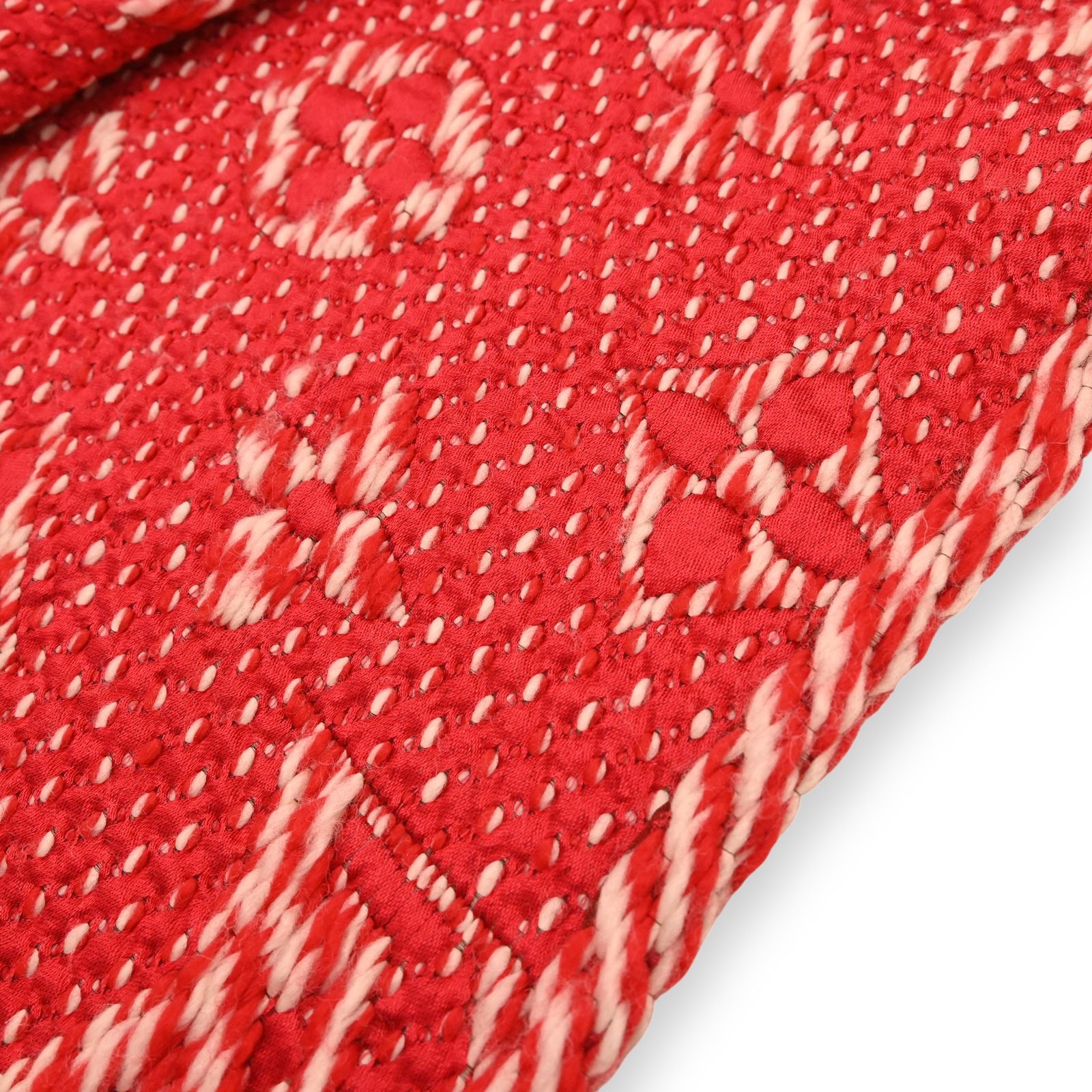 ルイヴィトン　赤マフラー ルイヴィトン エシャルプ・ロゴマニア ミックス マフラー Bランク