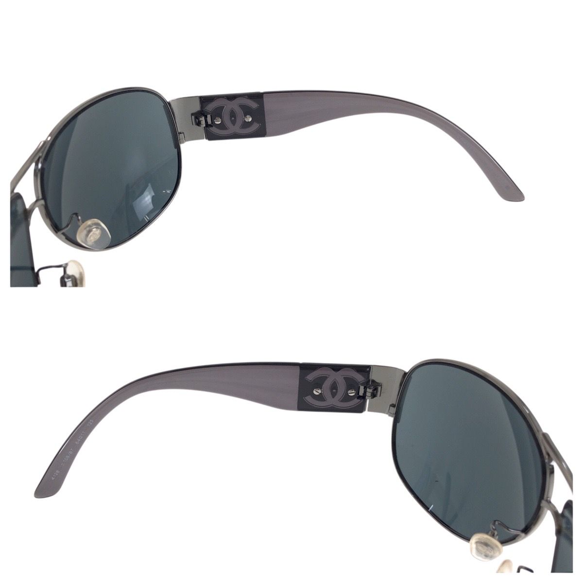 美品 CHANEL シャネル ココマーク グレー プラスチック/メタル 4128 c