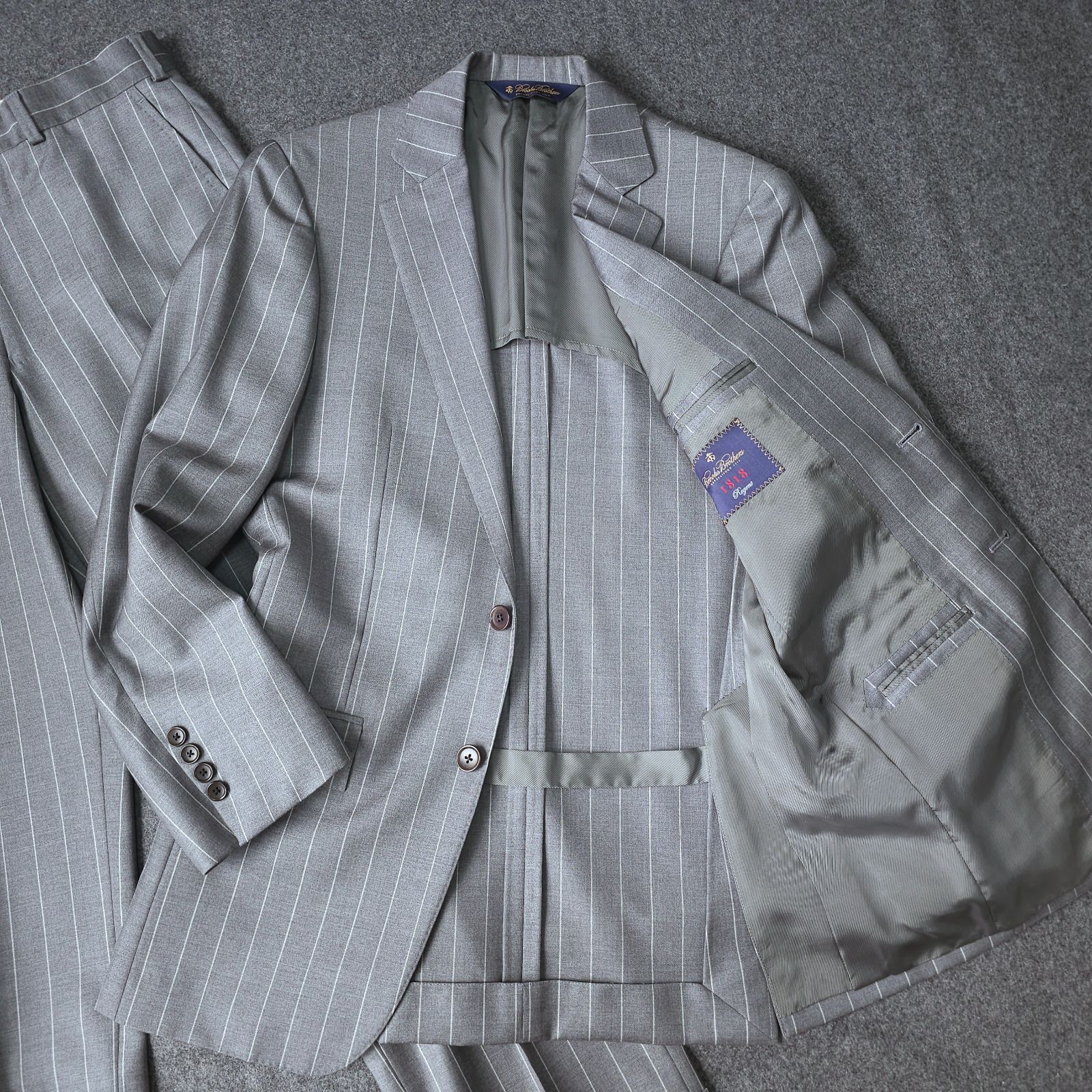 【イタリア生地】スーツセレクト カノニコ セットアップ スーツ ストライプ Y4 BROOKS BROTHERS】ブルックスブラザーズ 最高峰 1818 series イタリア
