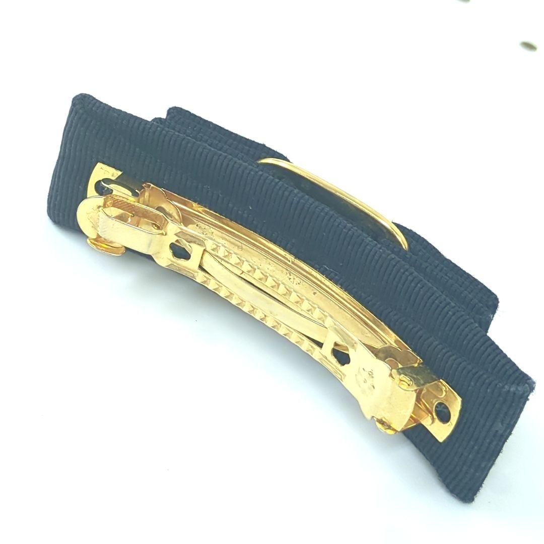Ferragamo フェラガモ バレッタ ヘアピン ネイビー ゴールドカラー