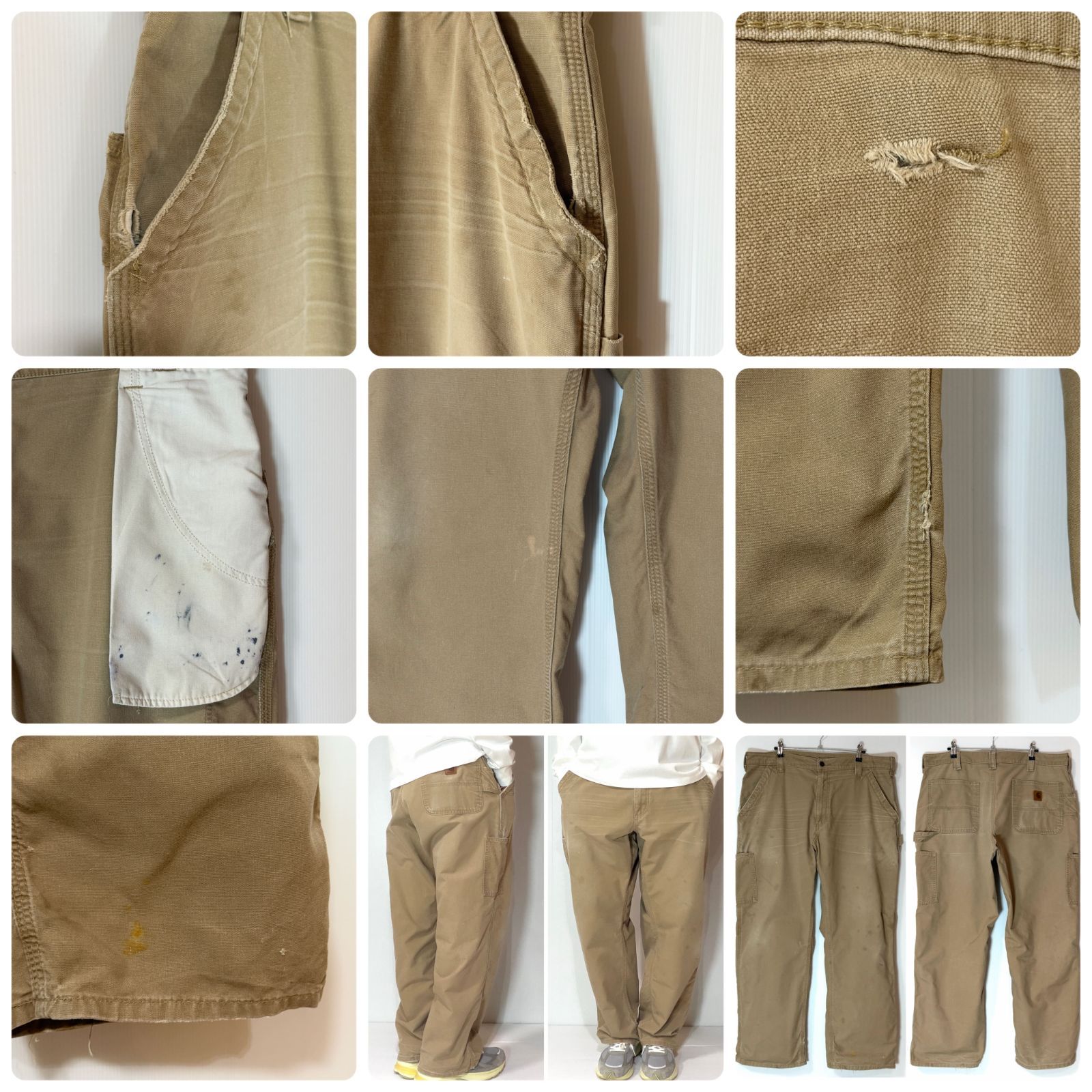 鬼ヒゲ Carhartt カーハート W38L30 B151 DKH ライトダック ペインター 