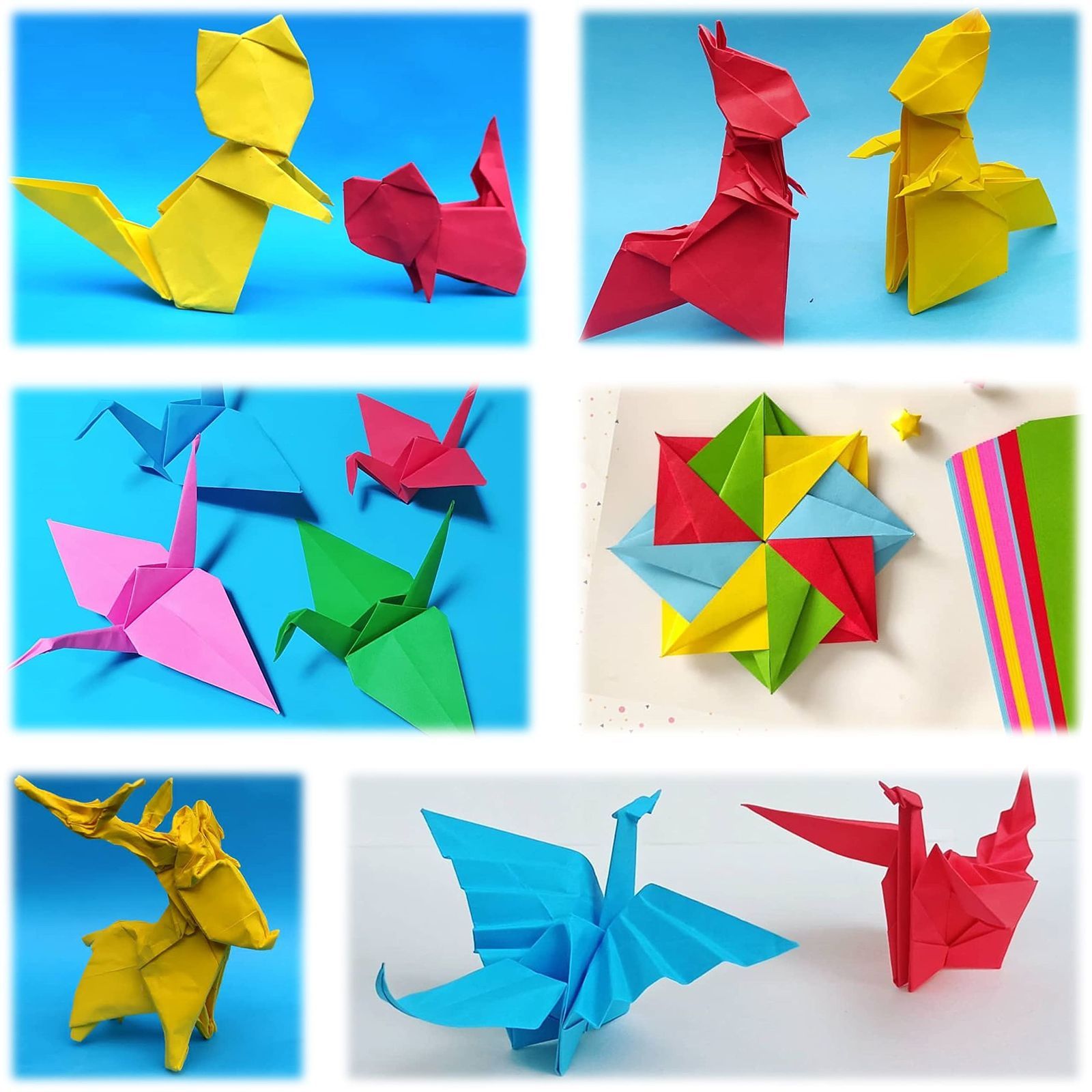 O.M.C TOKYO アソートパック 折り紙 両面 同色 200枚 (5色×5枚×8サイズ