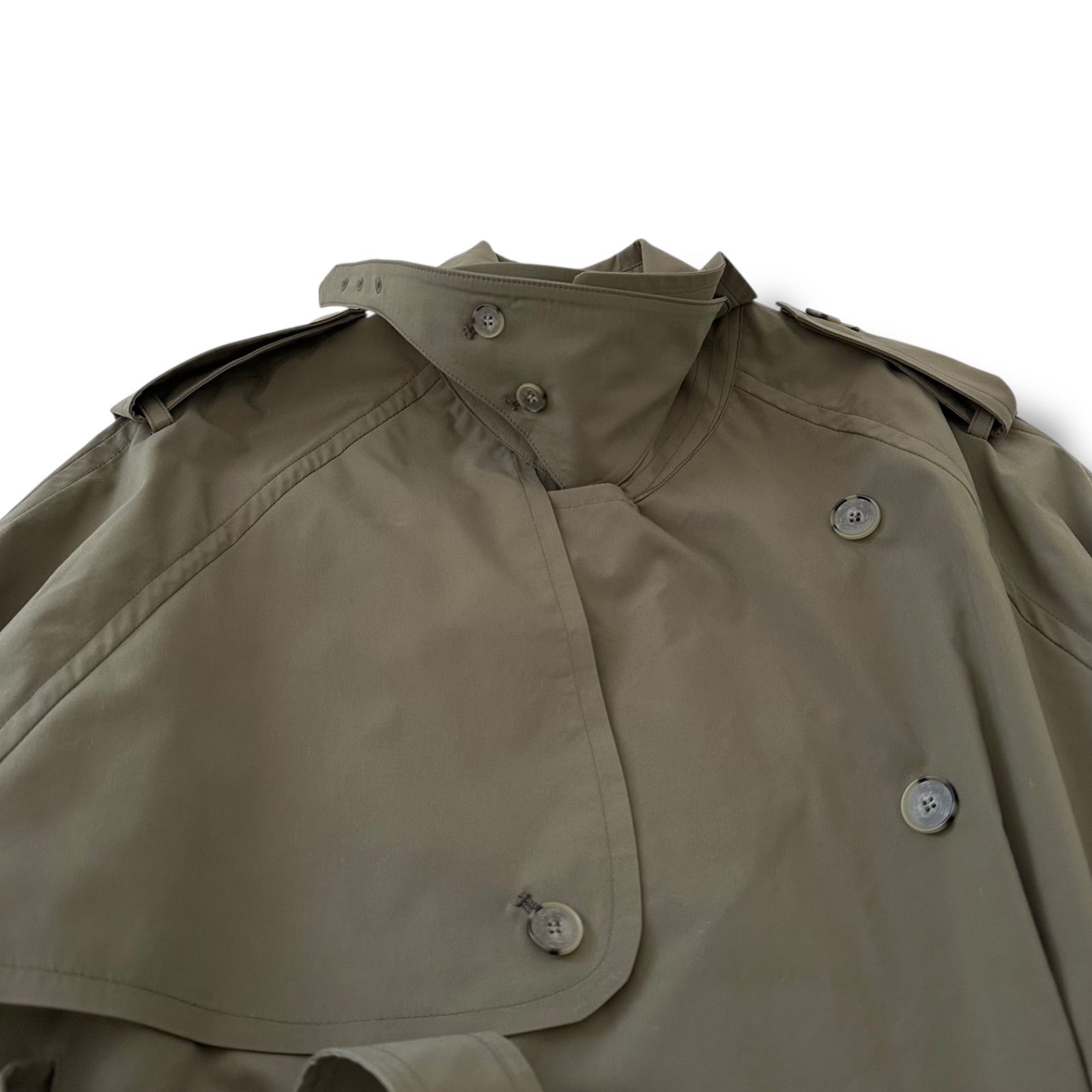 美品 スタニングルアー トレンチオーバーコート S カーキ 22SS 定価