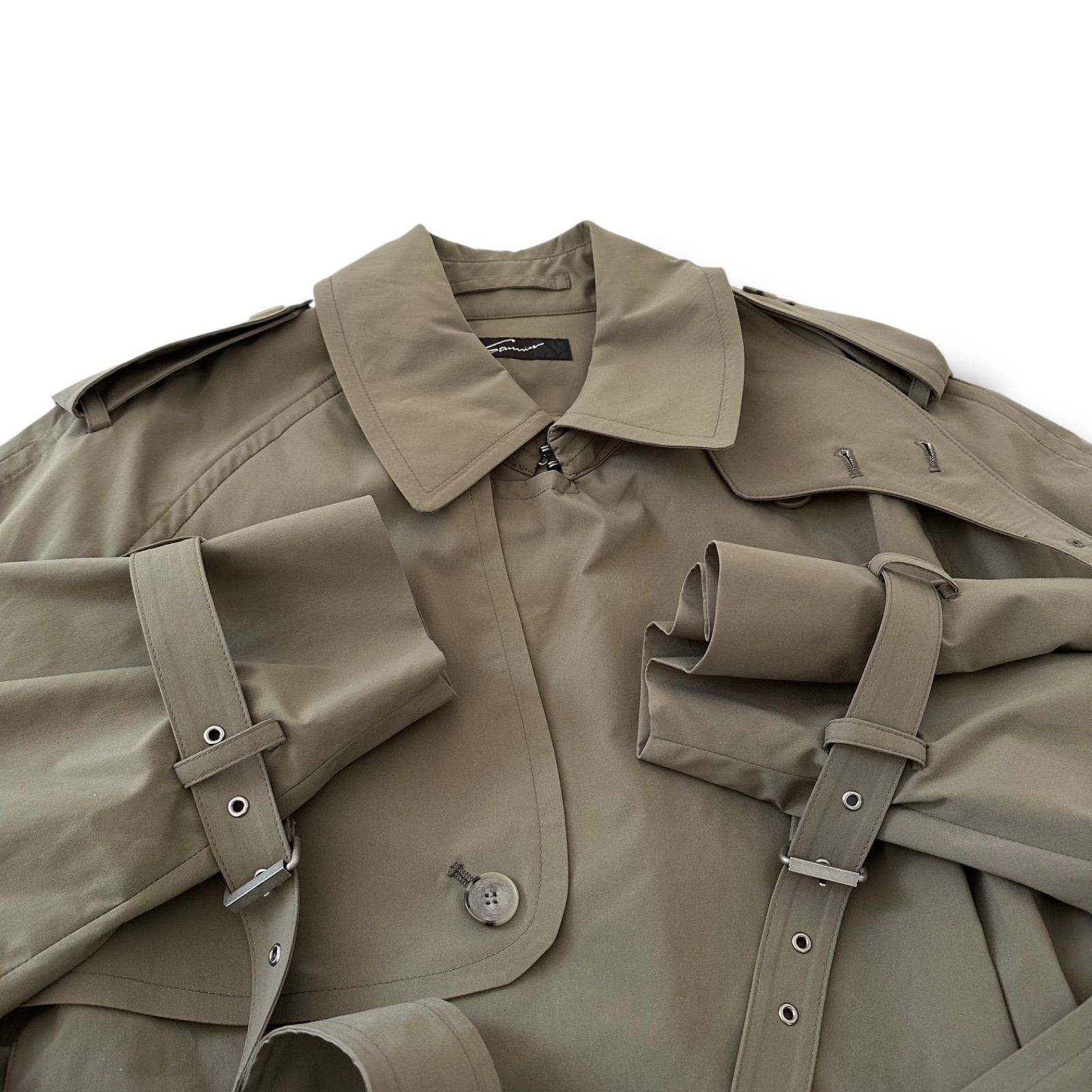 美品 スタニングルアー トレンチオーバーコート S カーキ 22SS 定価