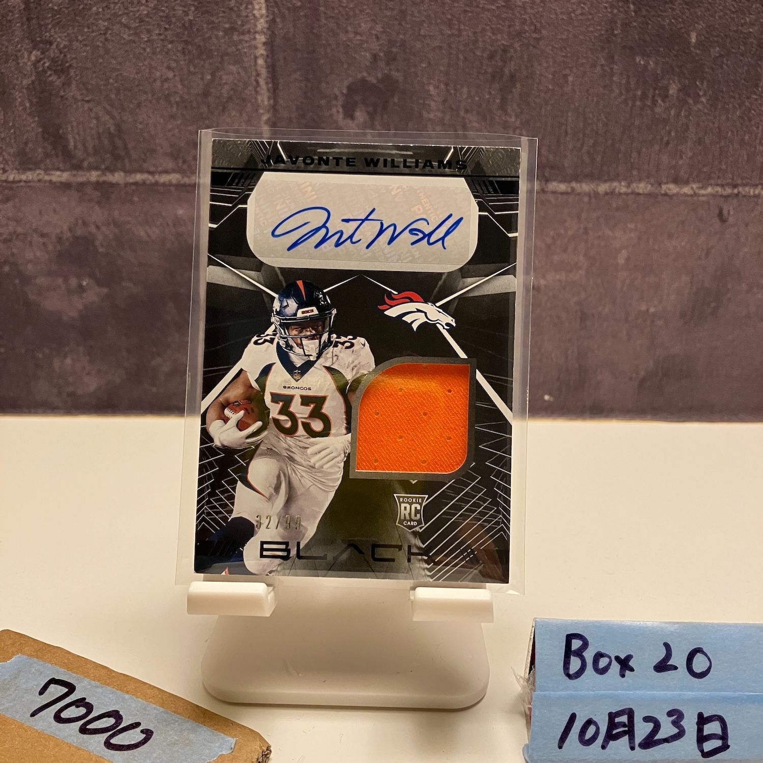 2021 Panini Black Javonte Williams 32/99 直筆サインカード Denver
