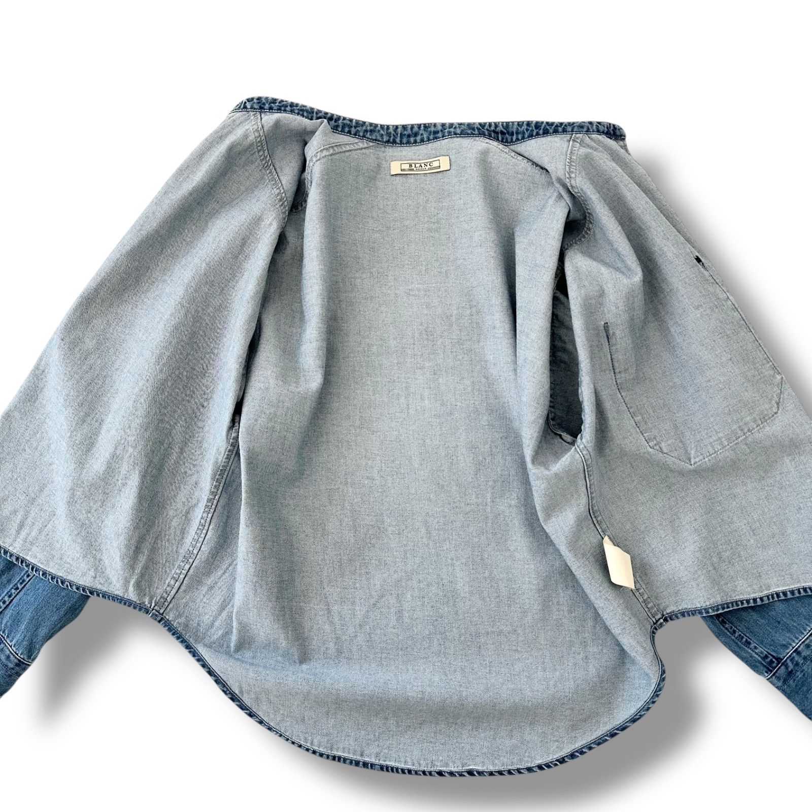 BLANC basque ブランバスク パールボタンデニムシャツ 38 M ブルー