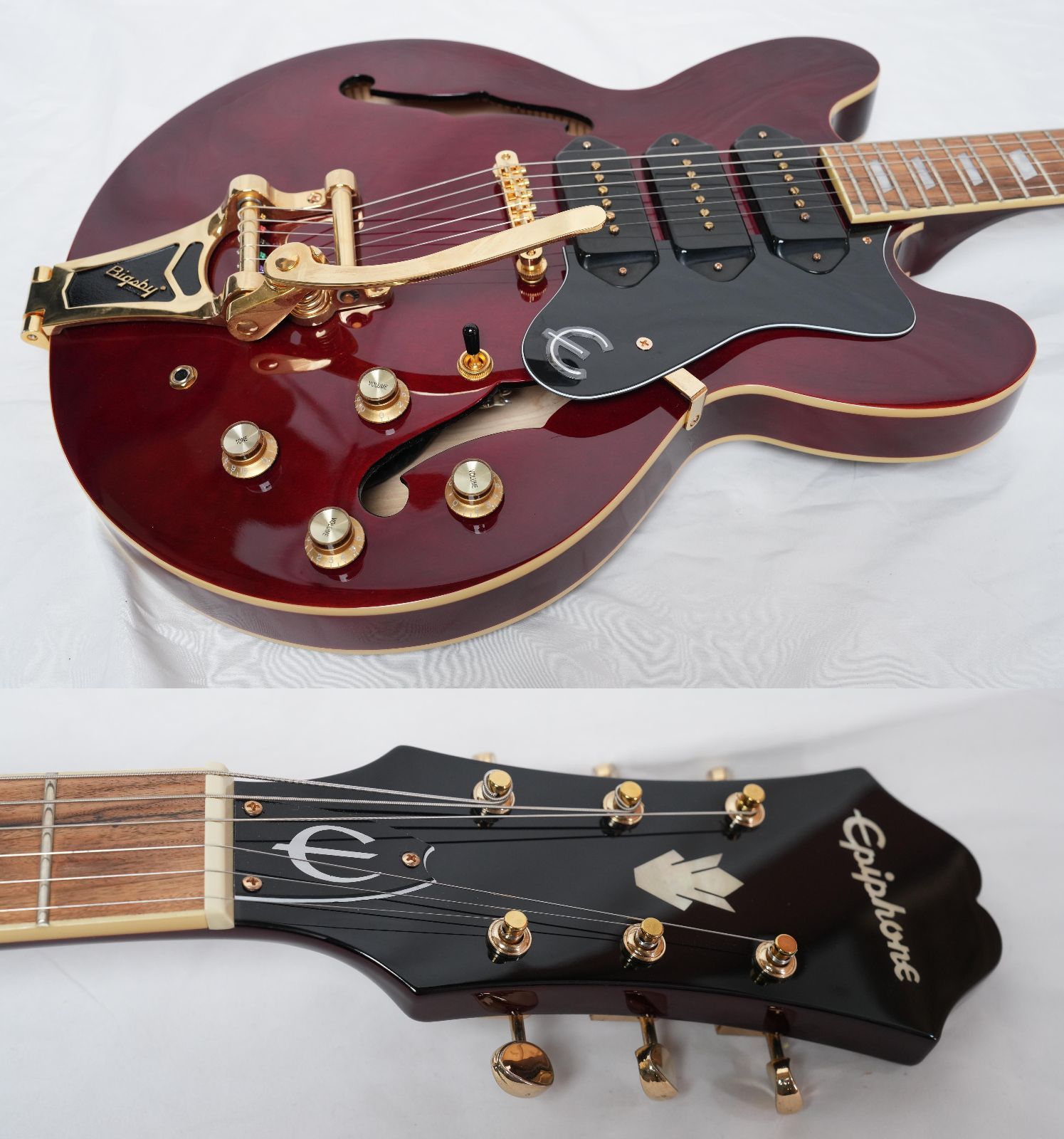 Epiphone Riviera P93 セミアコ 3基P90搭載 Bigsby ☆Epiphone☆Riviera P93 WR セミアコ P-90×3 Bigsby搭載 2019年製 美