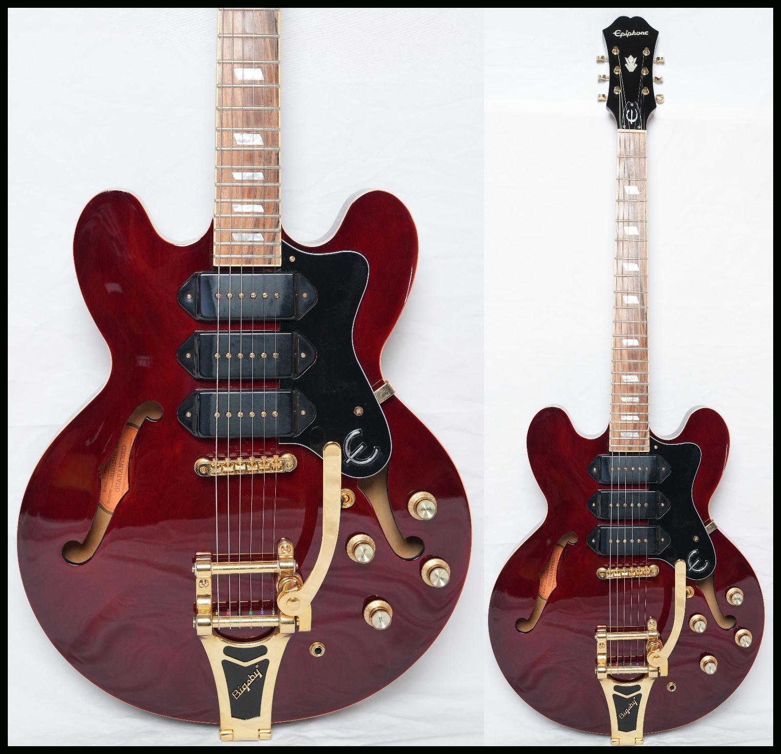 Epiphone Riviera P93 セミアコ 3基P90搭載 Bigsby ☆Epiphone☆Riviera P93 WR セミアコ P-90×3 Bigsby搭載 2013年製