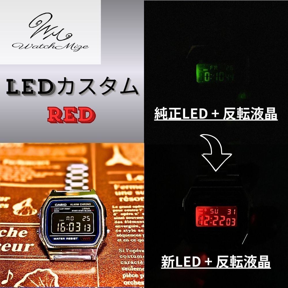 新品未使用 CASIO チプカシ A158WA-1JH　『反転液晶＋レッドLED』